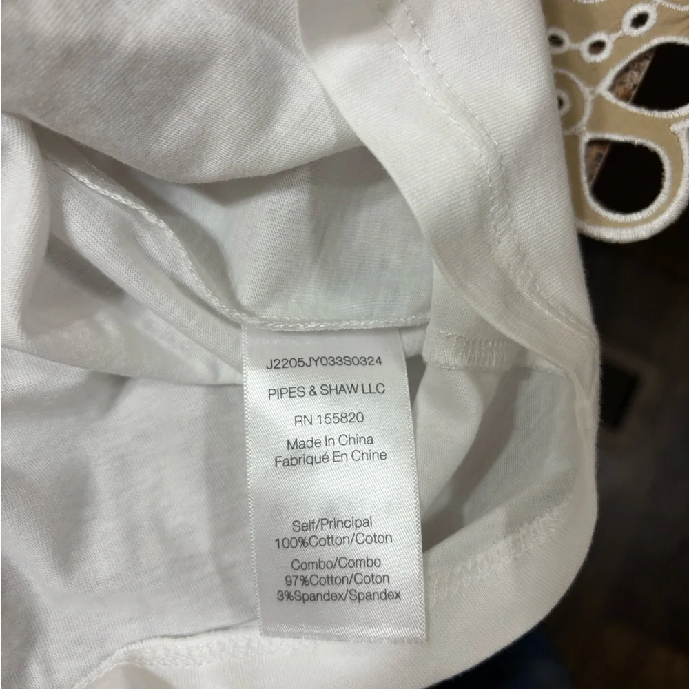 Veronica Beard White and Tan Lace Ruffle Blouse - Picture 9 of 10